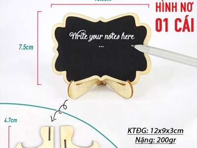 Bảng đen viết phấn mini để bàn có giá đỡ [1 mặt - tháo lắp] BANGDEN-17